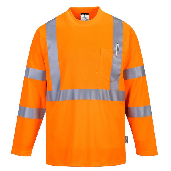 Picture of Hi Vis Long Sleeve Pocket T Shirt